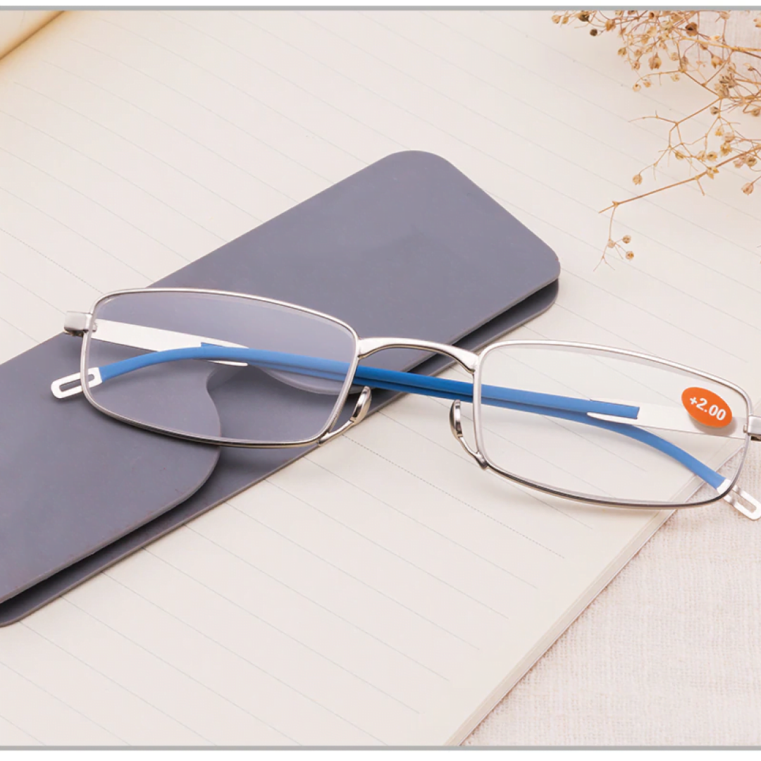 Óculos de Leitura Portátil Retangular Anti-Reflexo UV400 Proteção Luz Azul - Imagem 4