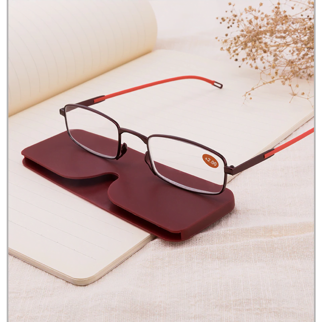 Óculos de Leitura Portátil Retangular Anti-Reflexo UV400 Proteção Luz Azul - Imagem 5